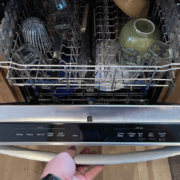 open dishwasher unit